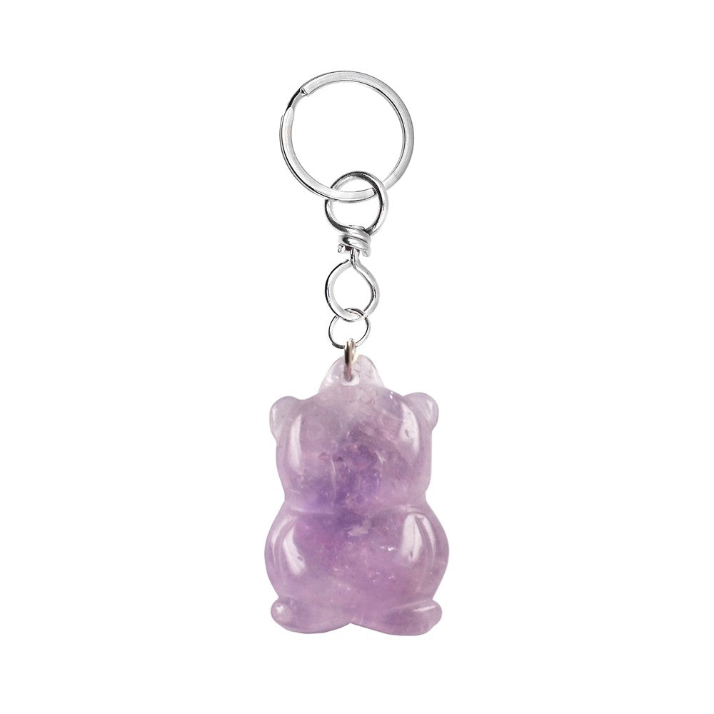 Ametyst bamse nøglering