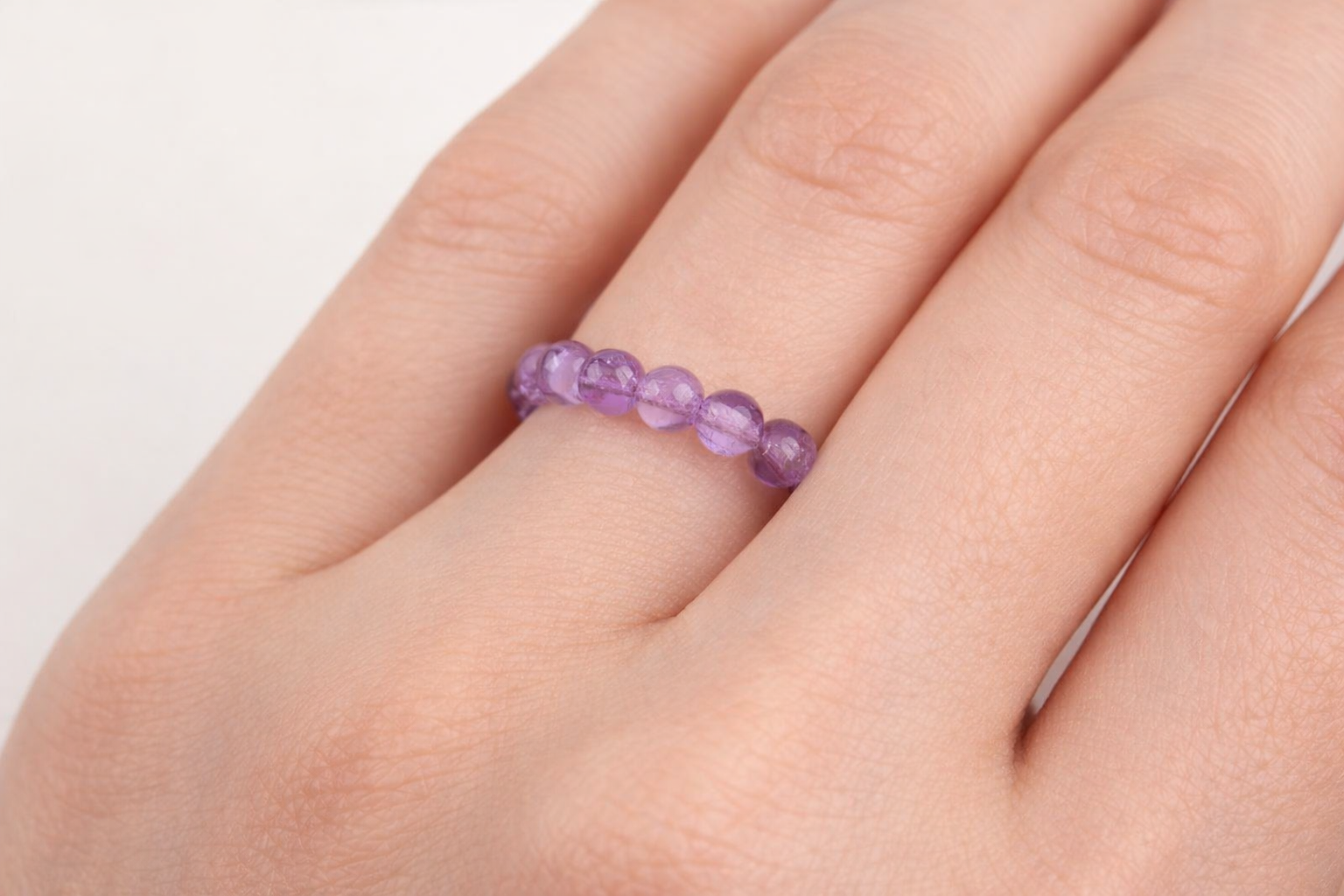Ametyst elastik ring 2