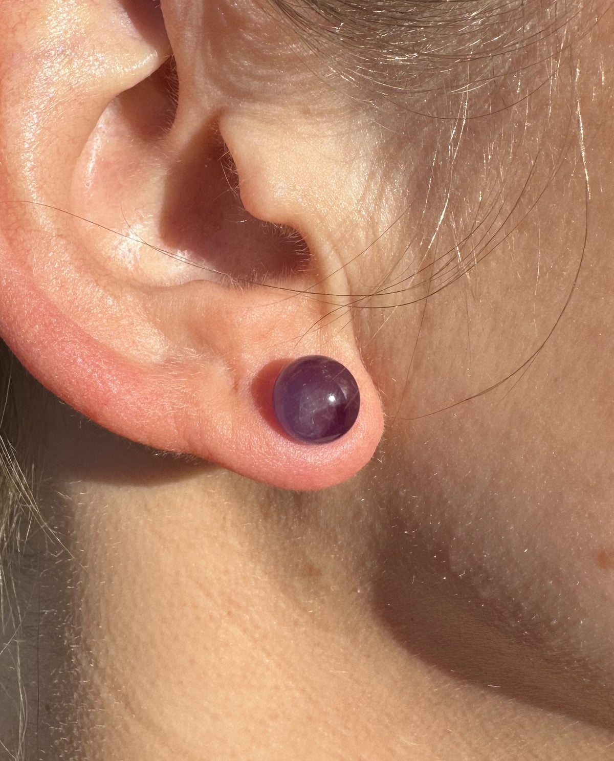 Ametyst ørering 8mm 1