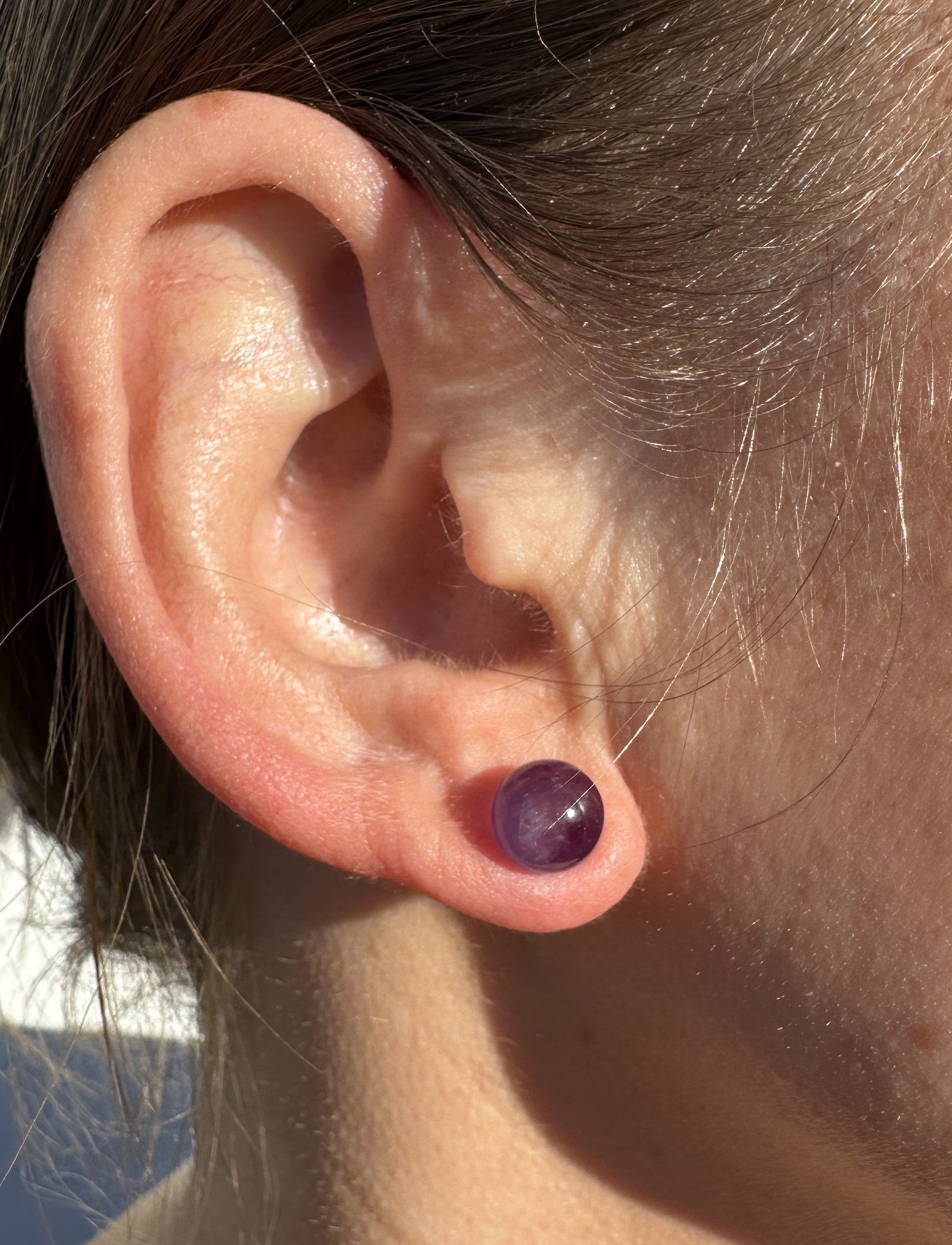 Ametyst ørering 8mm 2