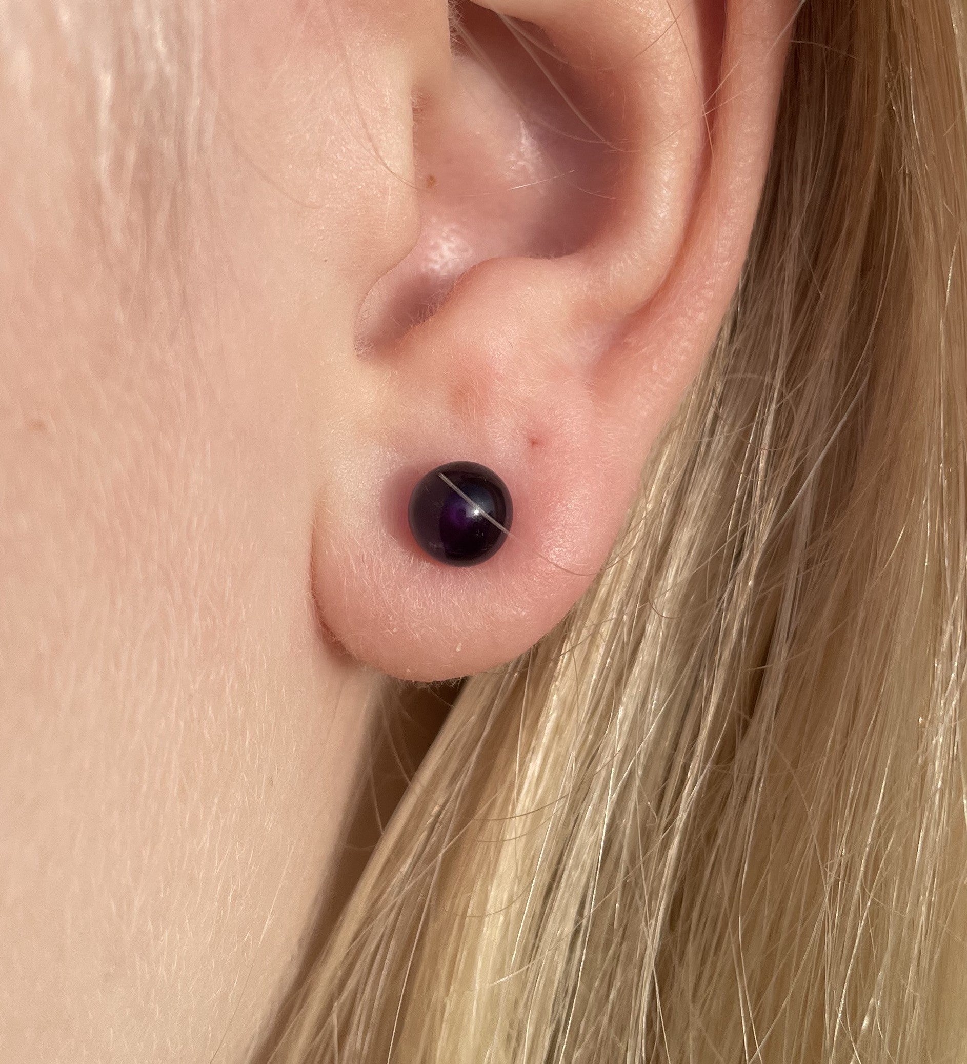 Ametyst øreringe 6 mm