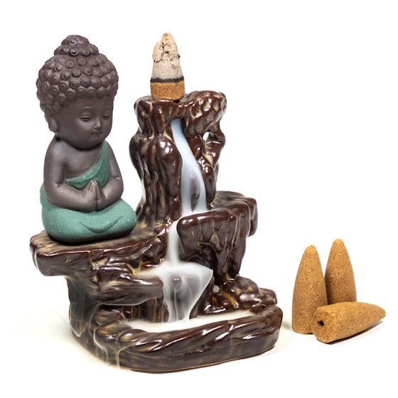 Backflow røgelses holder lille Buddha 1