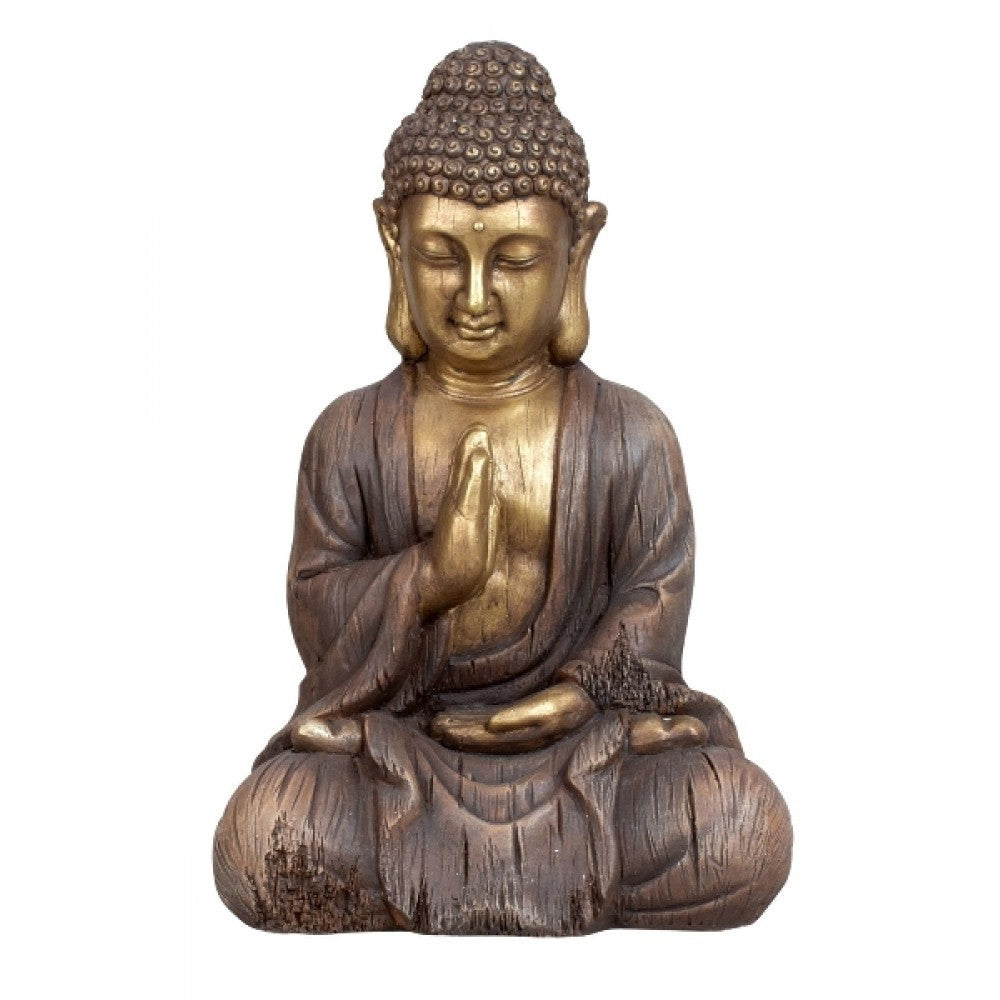 Bedende Buddha i guld 46 cm