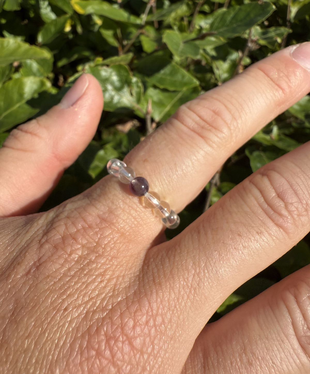 Bjergkrystal ring m. ametyst 3
