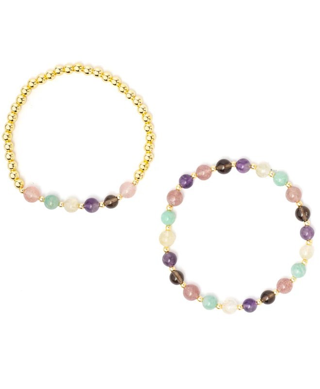 Blandet krystaller - Hæmatit armbånd 6 mm 2
