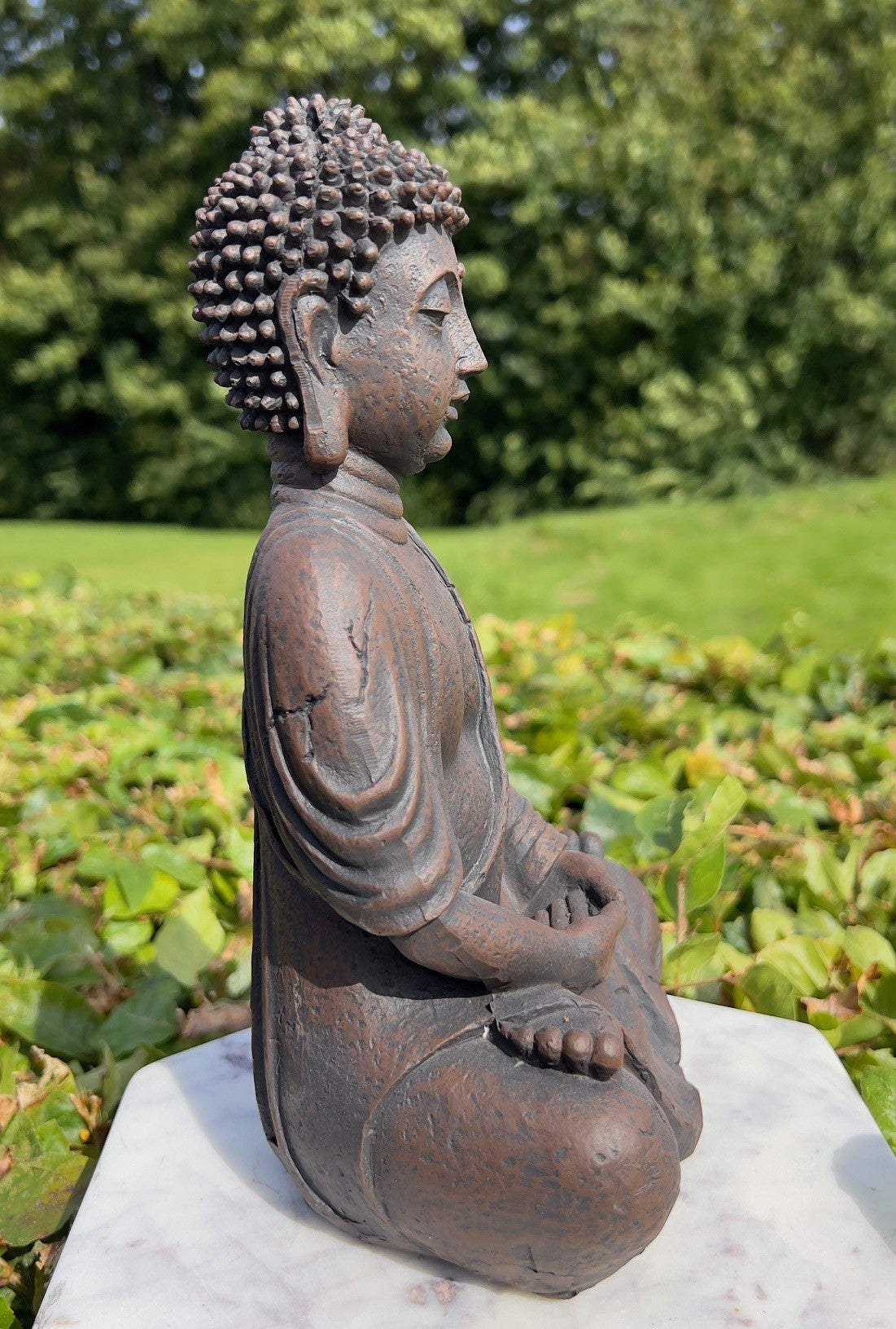 Buddha brun 14 cm 3
