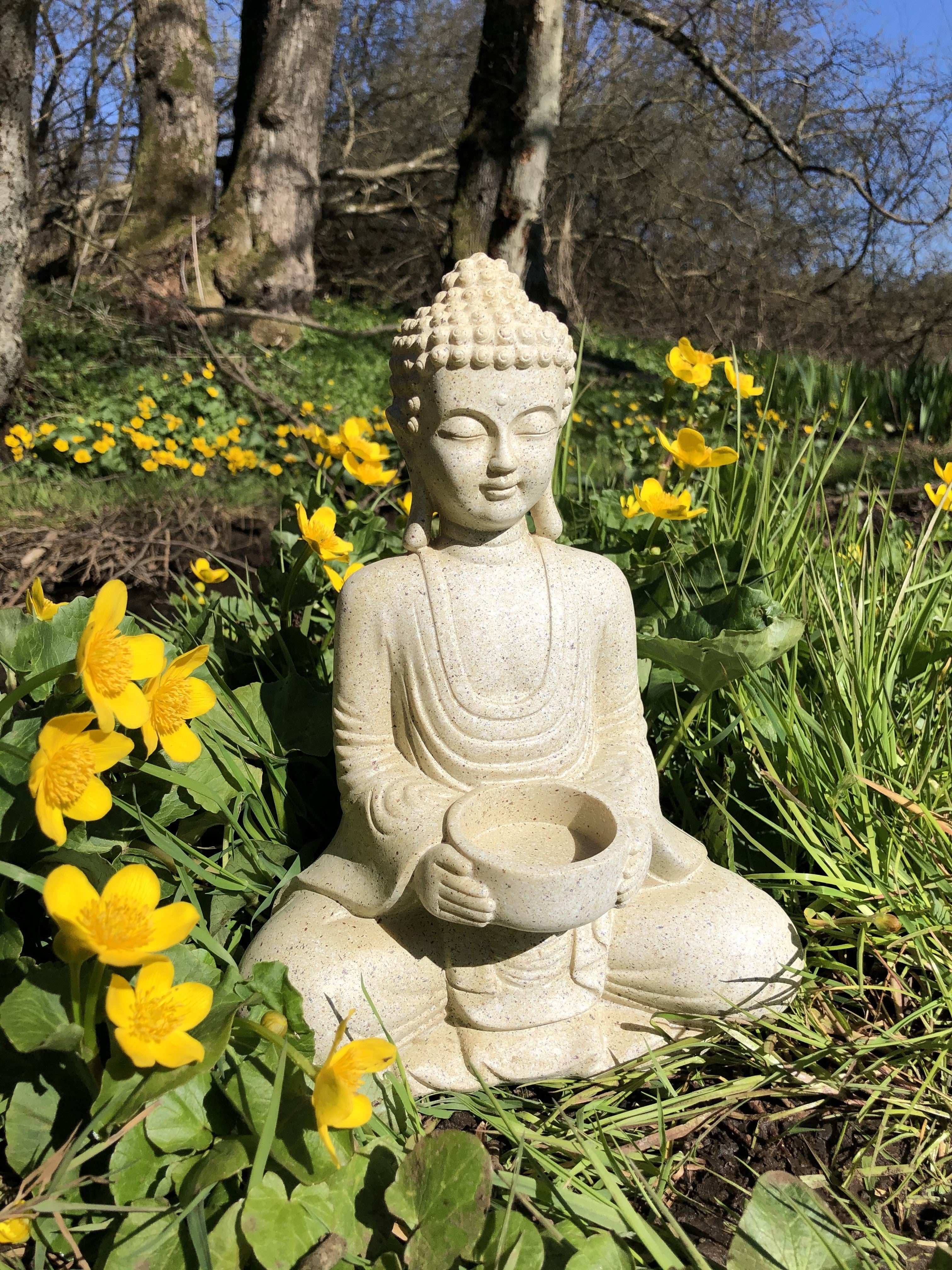 Buddha figur med plads til lys 1