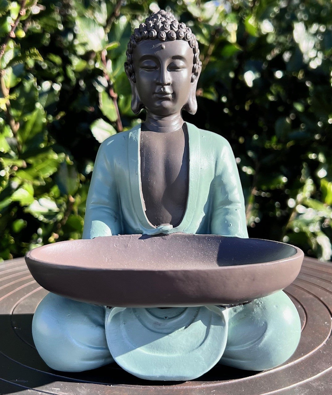 Buddha grøn m. fad 1