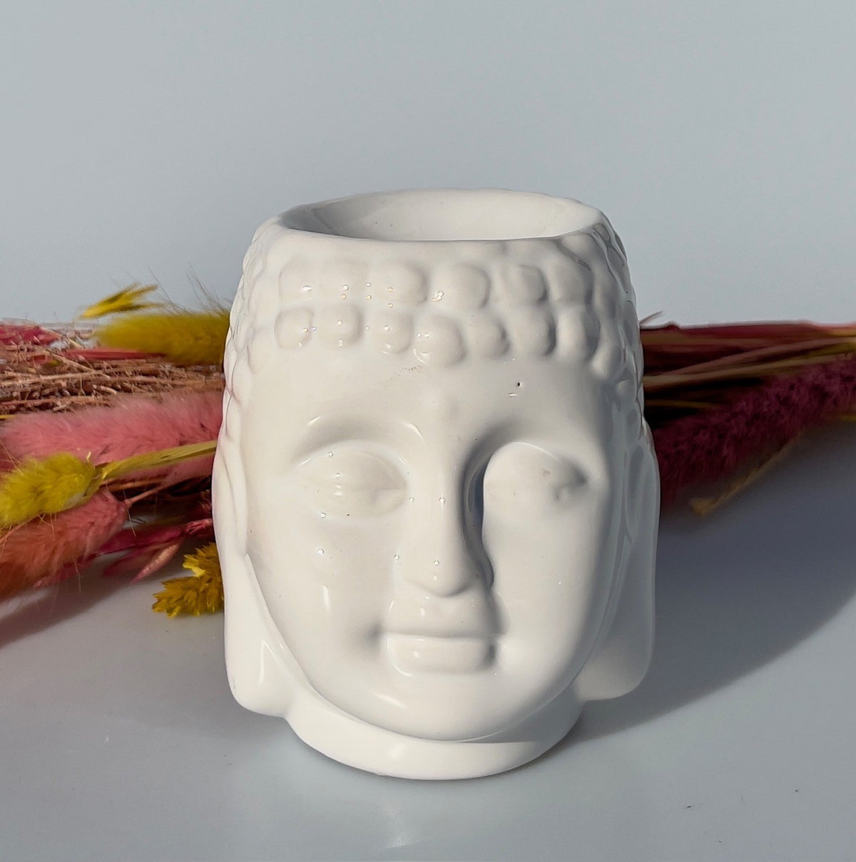 Buddha Hoved aromalampe - Hvid 2