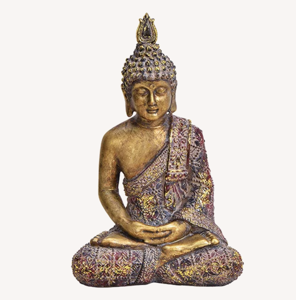 Buddha i Guld / Bordeaux 20cm