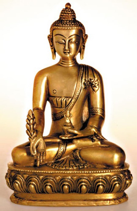 Medicin Buddha i messing 4