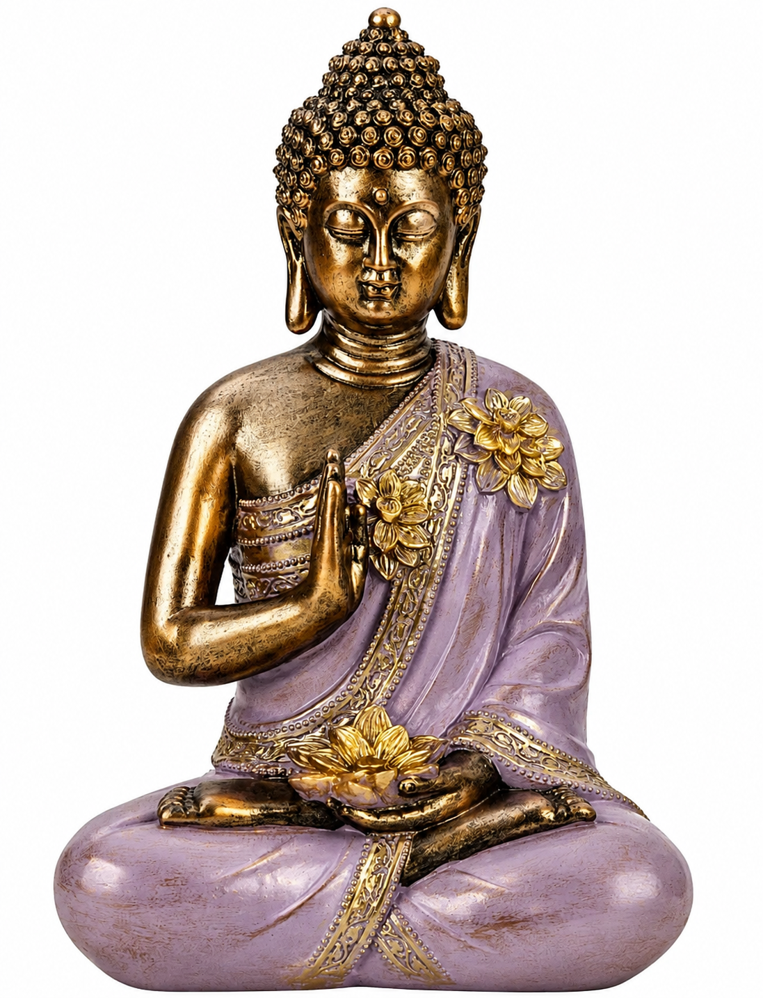 Buddha m. lotusblomst og beskyttende mudra 2