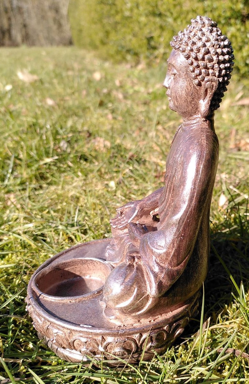 Buddha m. lysholder 27 cm 2