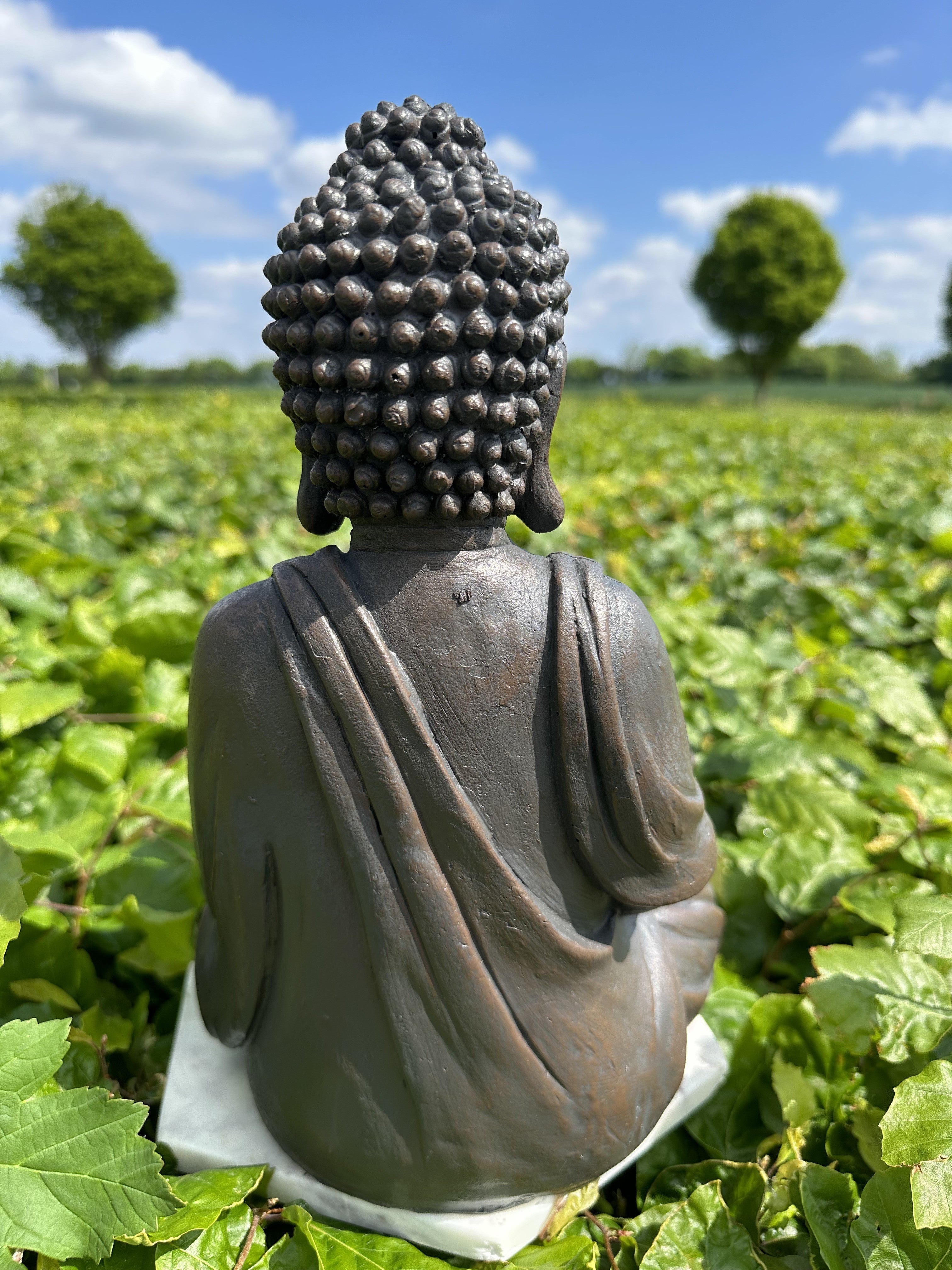 Buddha med fad brun 4