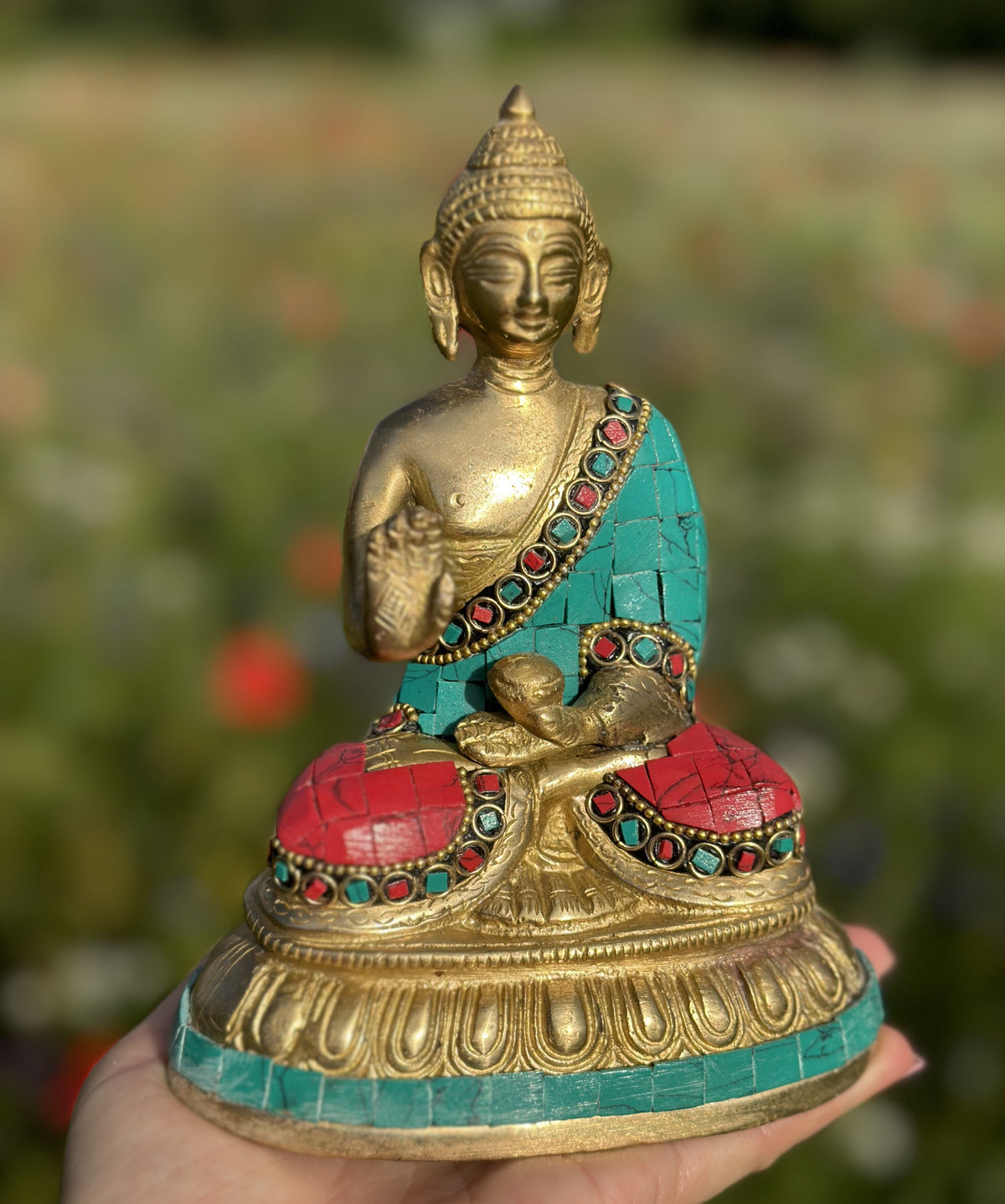Buddha messing figur "Blessing" 1