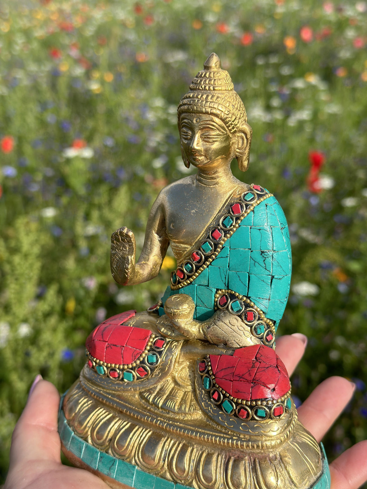 Buddha messing figur "Blessing" 4