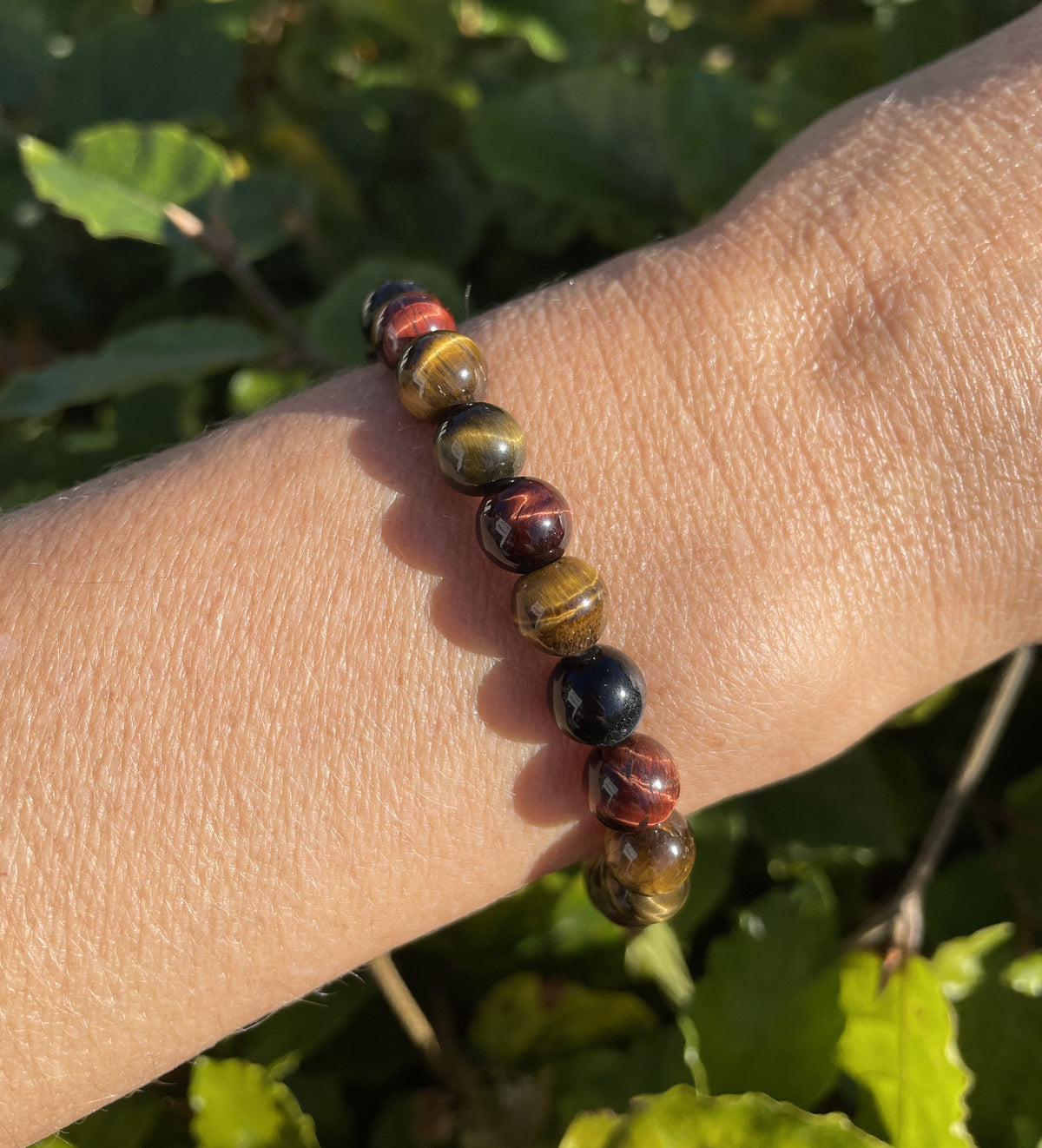 Bulls eye - rød tigerøje - tigerøje armbånd 1