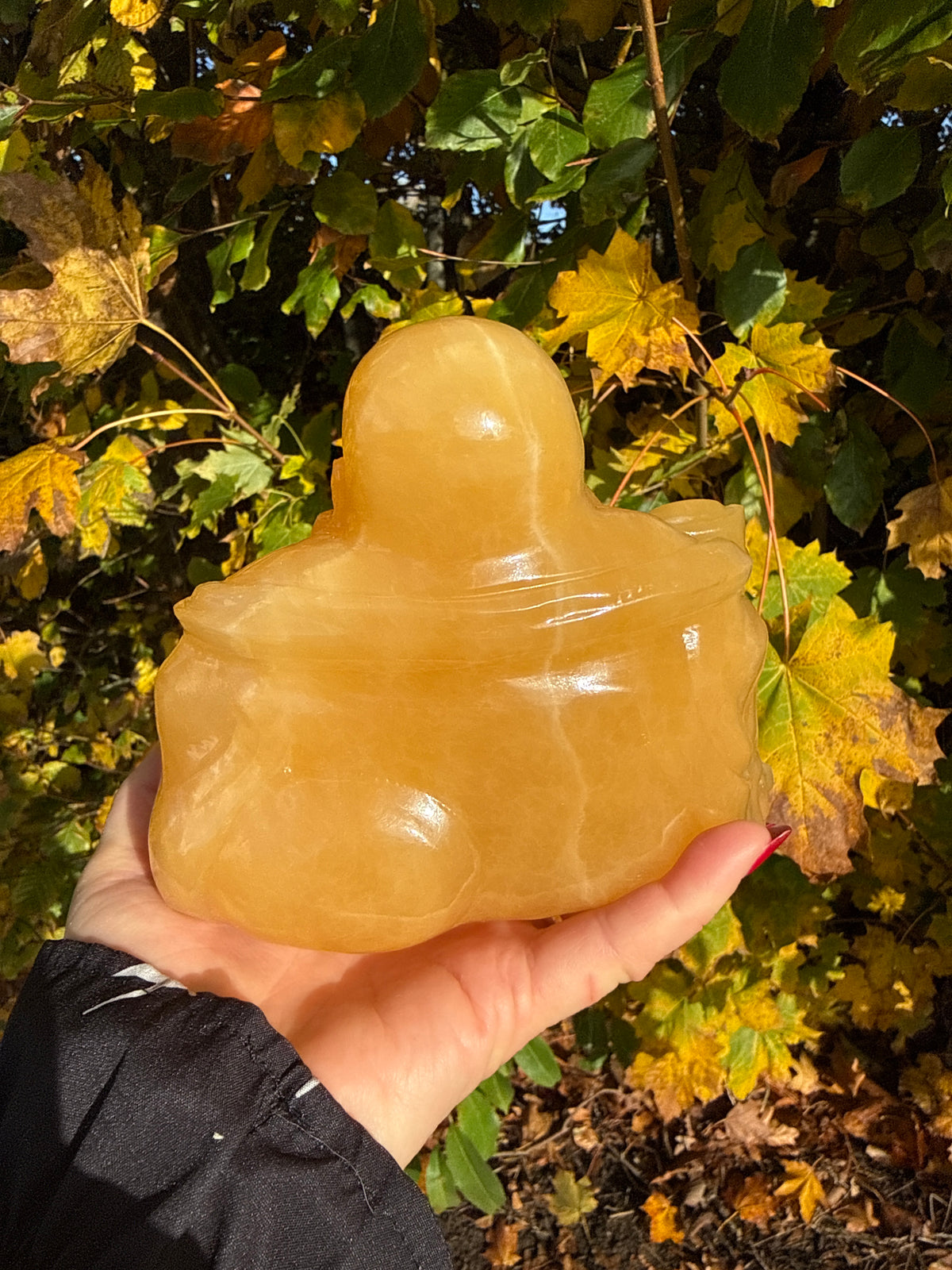 Happy buddha - orange calcit