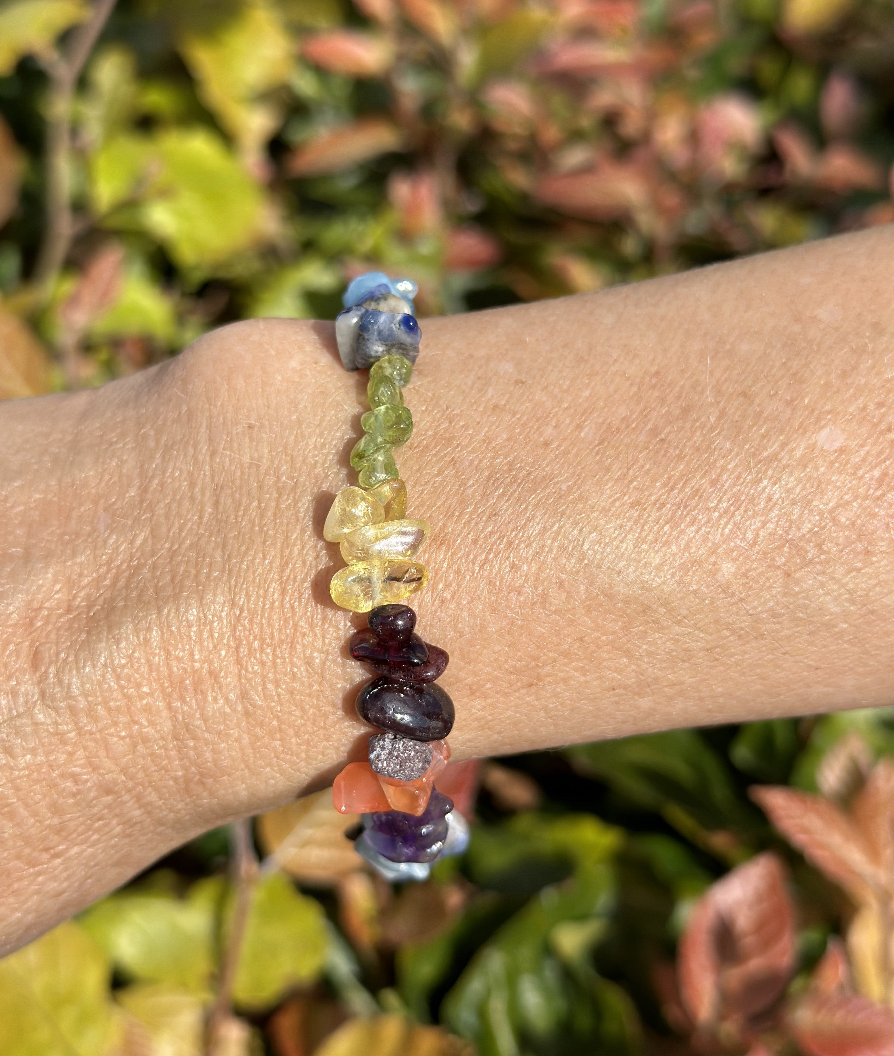 Chakra chips armbånd 4 - 6 mm 2