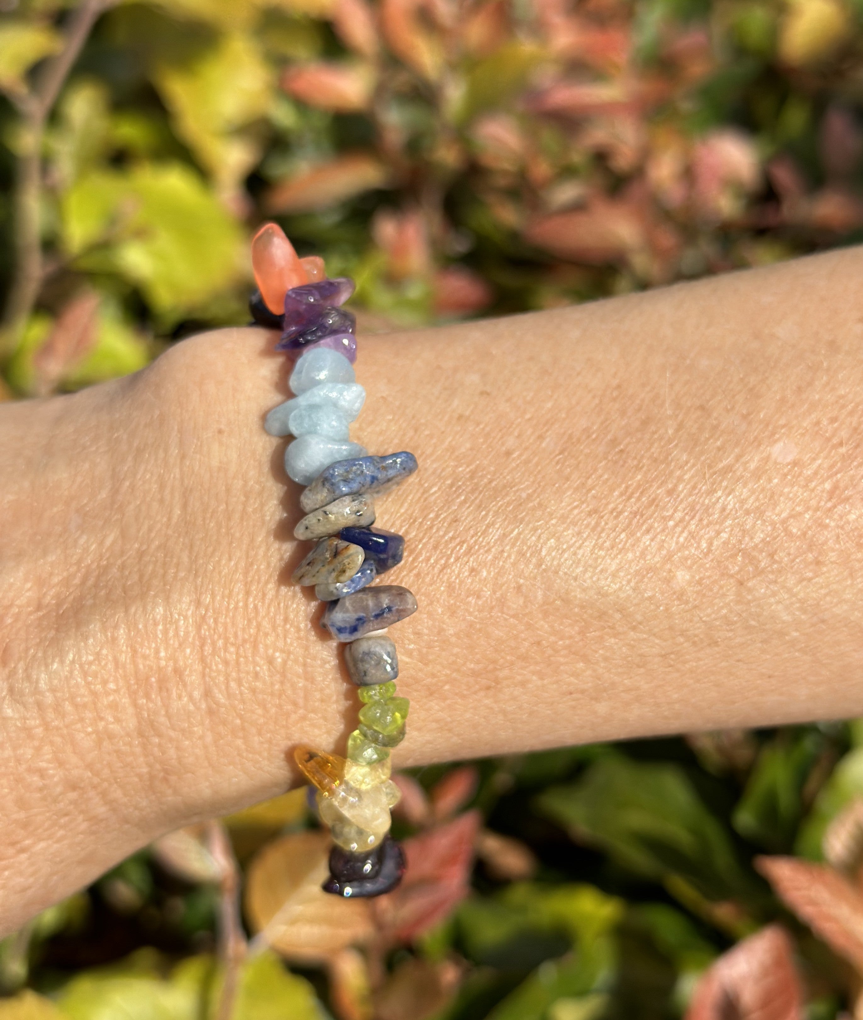 Chakra chips armbånd 4 - 6 mm 4