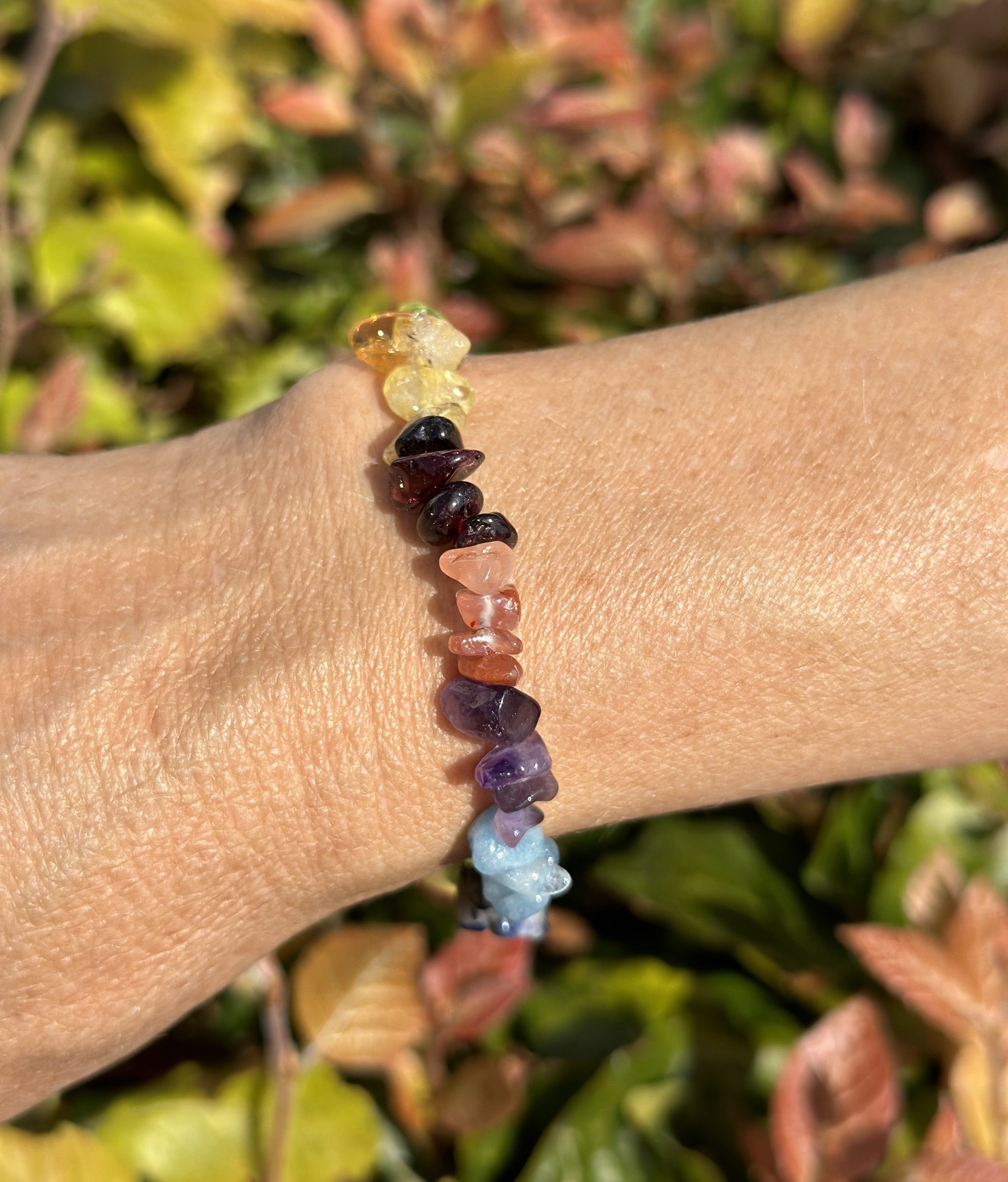 Chakra chips armbånd 4 - 6 mm 5