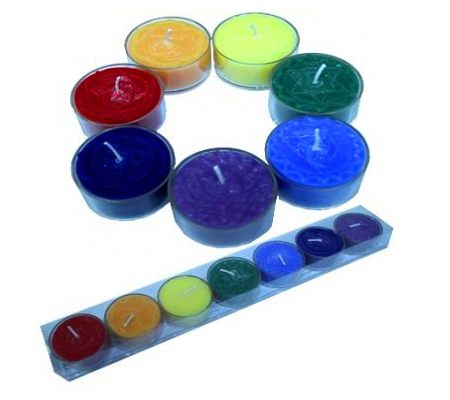 Chakra fyrfadslys syv stk 2
