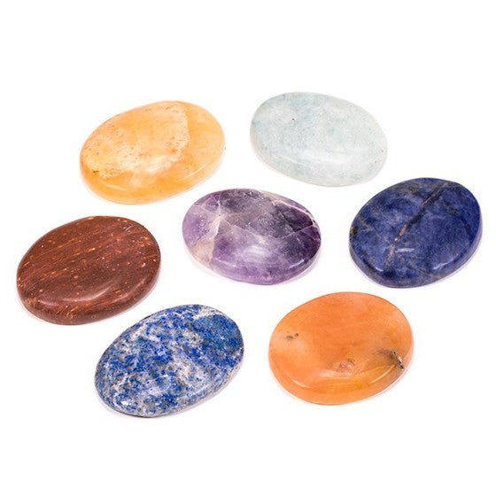Chakra sæt - 7 oval ædelsten 1