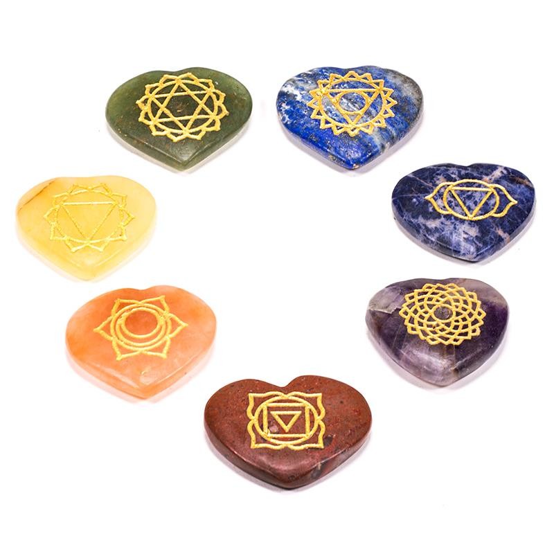Chakra symbol krystal hjerte sæt