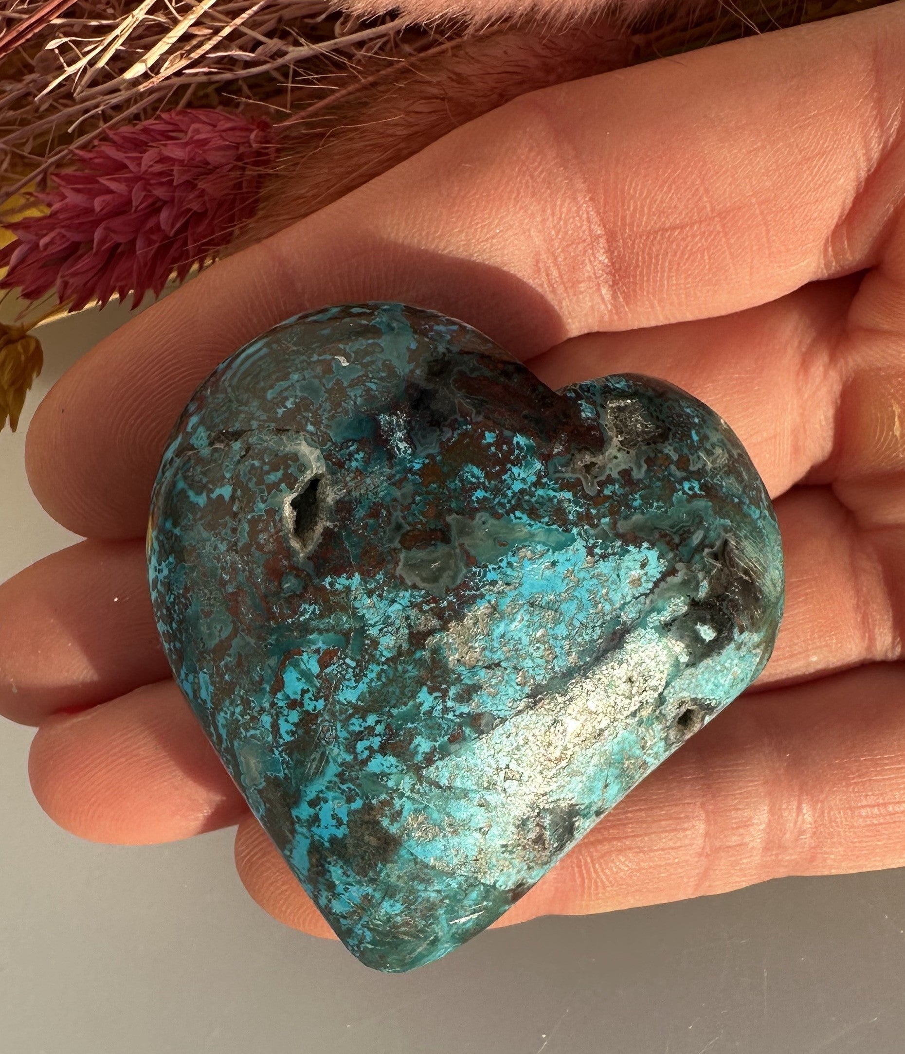 Chrysocolla - Hjerte 4 - 5 cm 1