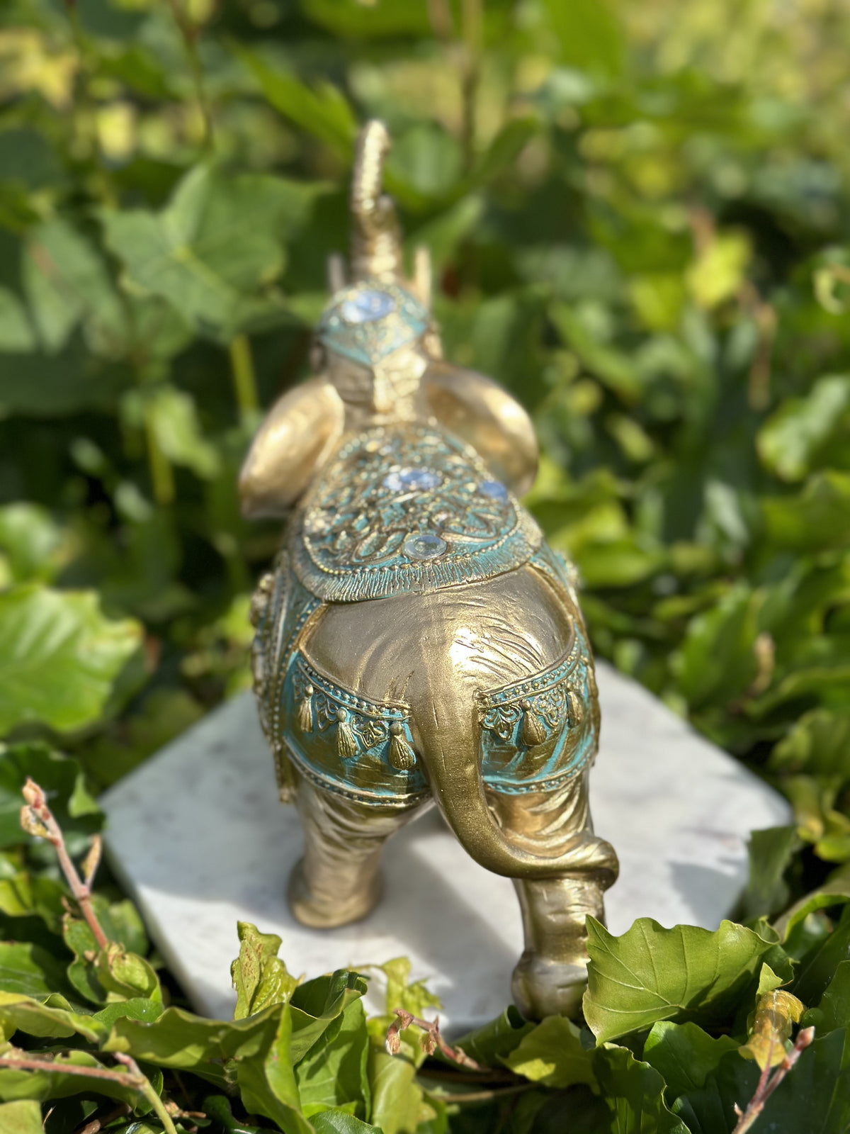 Elefant - Guld / tyrkis 3
