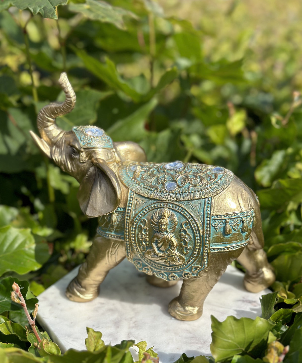 Elefant - Guld / tyrkis 4