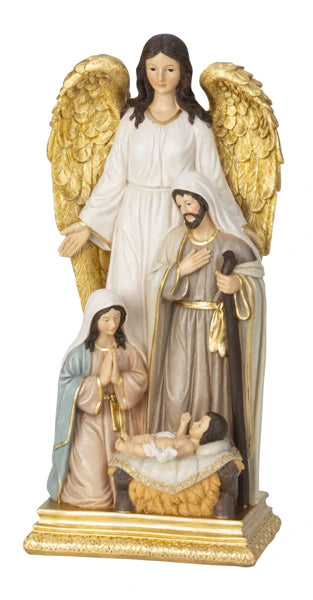 Engel figur m. Joseph, Jesus og Maria