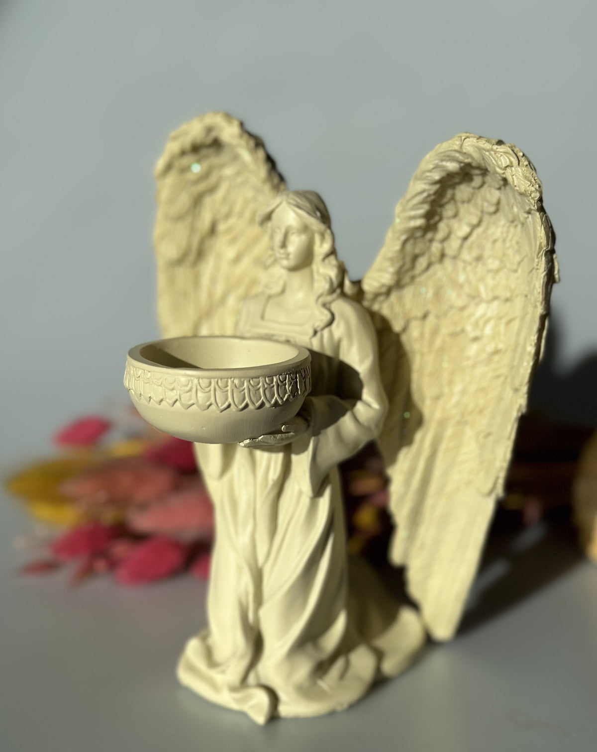 Engel m. lysestage 18 cm 3