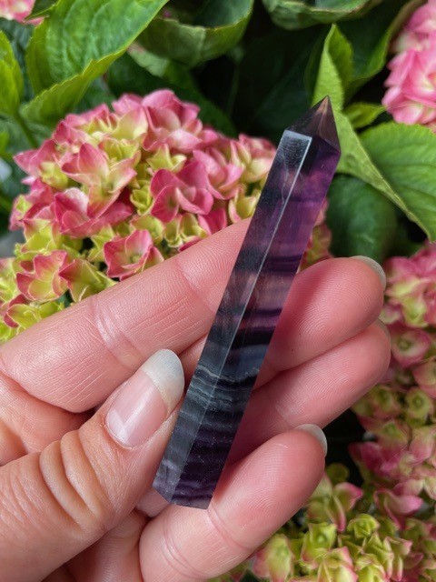 Fluorit regnbuespids 7 cm 2