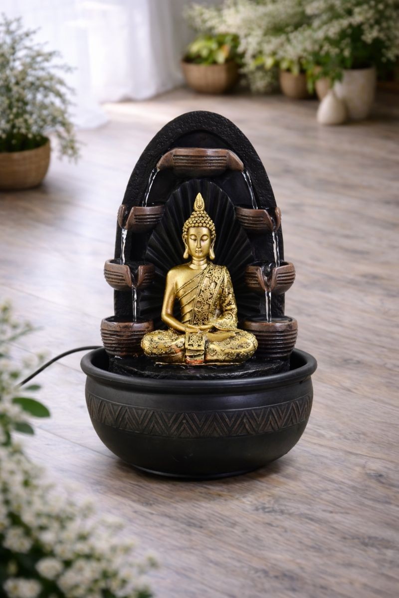 Fontæne med chakra, lys og aftagelig buddha-statue 1