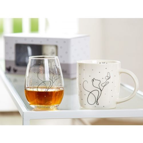 Glas sæt med kat 1