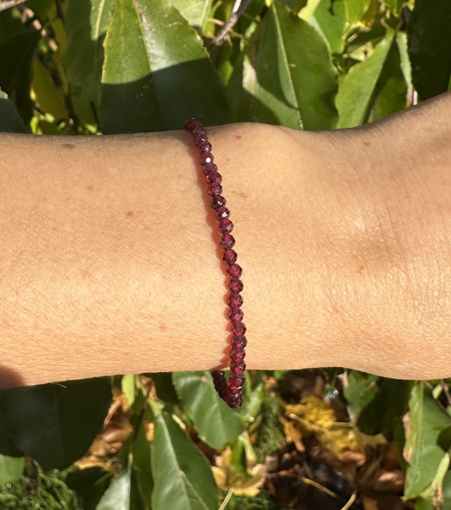 Granat facetslebet armbånd - 3 mm 1