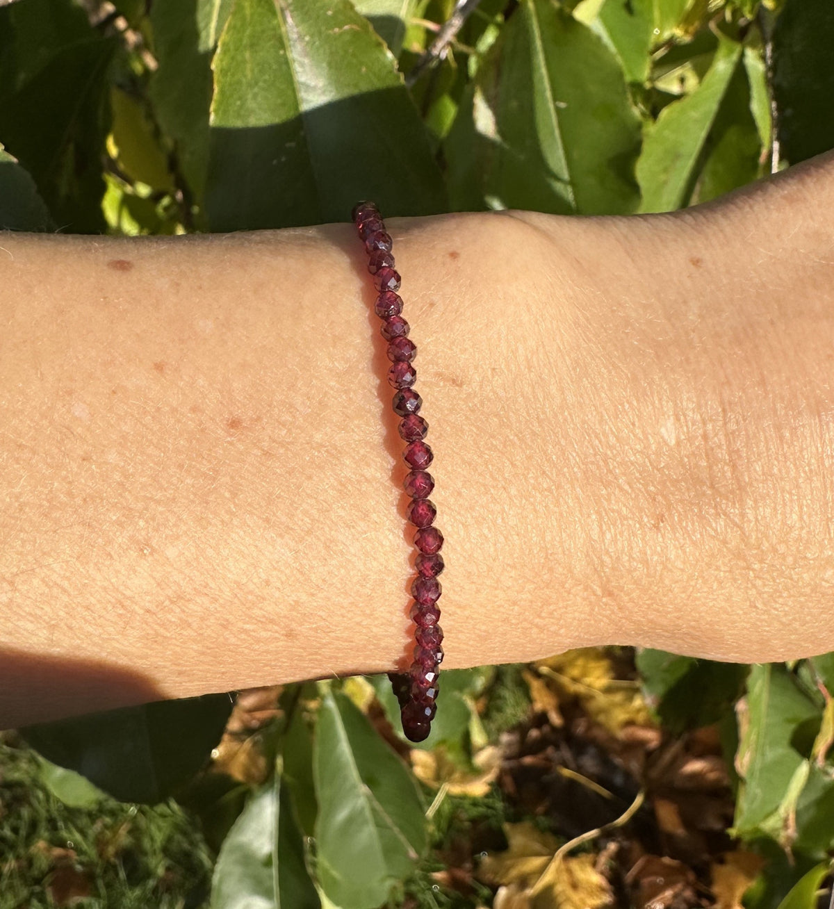 Granat facetslebet armbånd - 3 mm 2