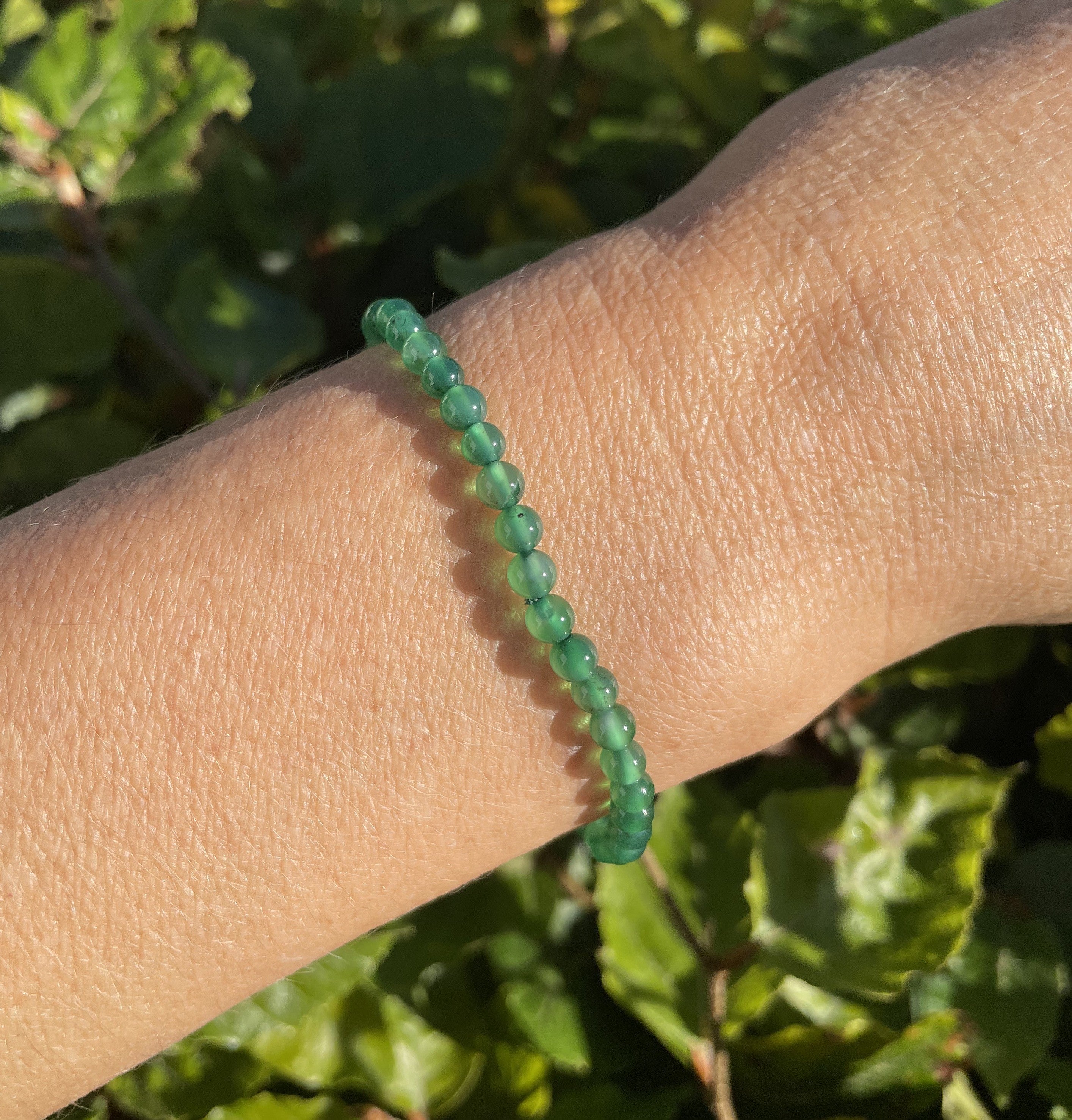 Grøn agat armbånd 4 mm