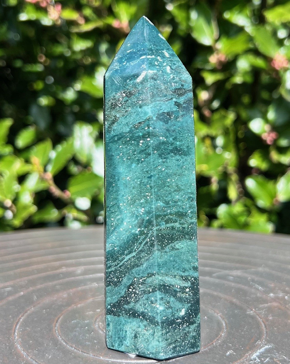 Grøn Jaspis tårn - 12 cm 2