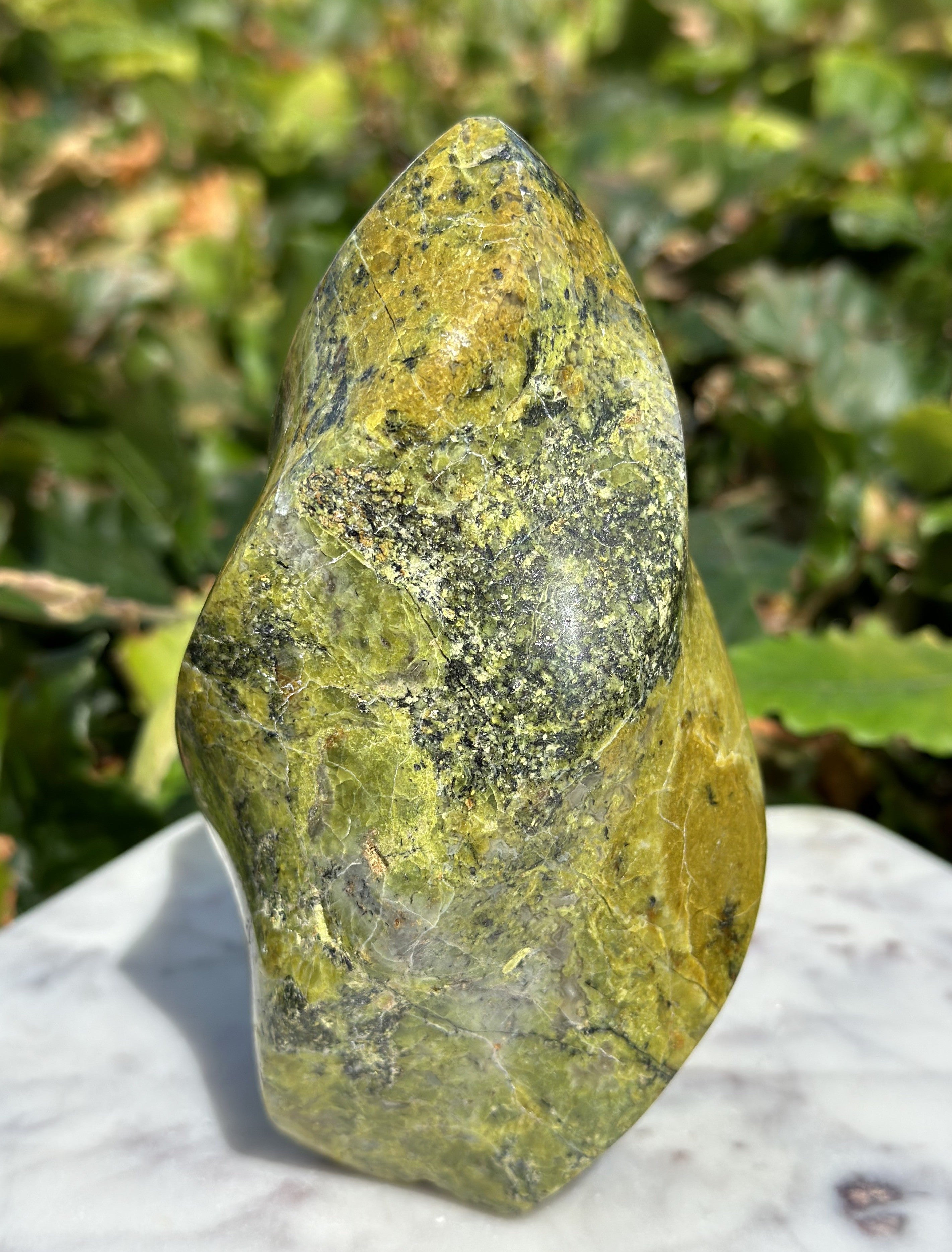 Grøn opal flamme 12 cm 1
