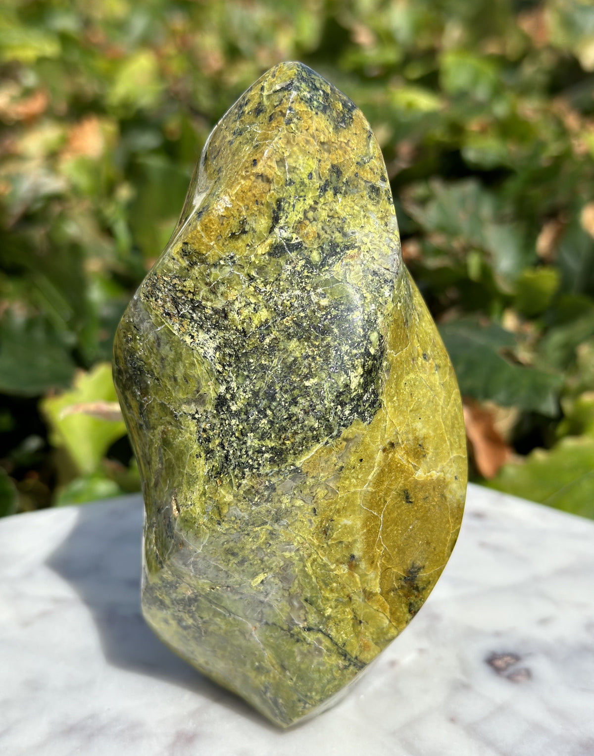 Grøn opal flamme 12 cm 2