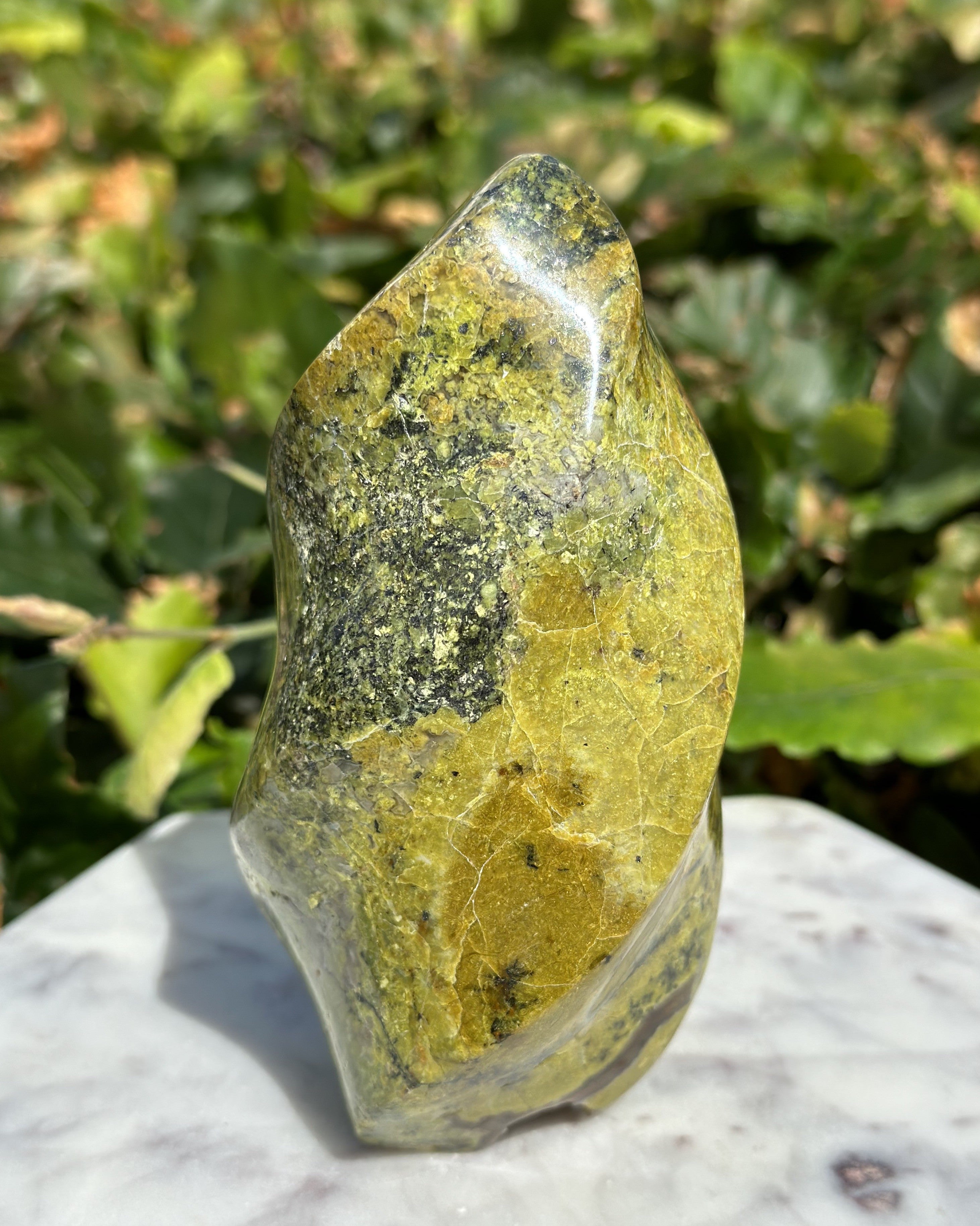 Grøn opal flamme 12 cm 3