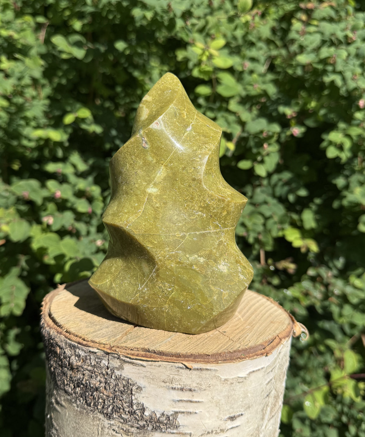 Grøn opal flamme 15 cm 2