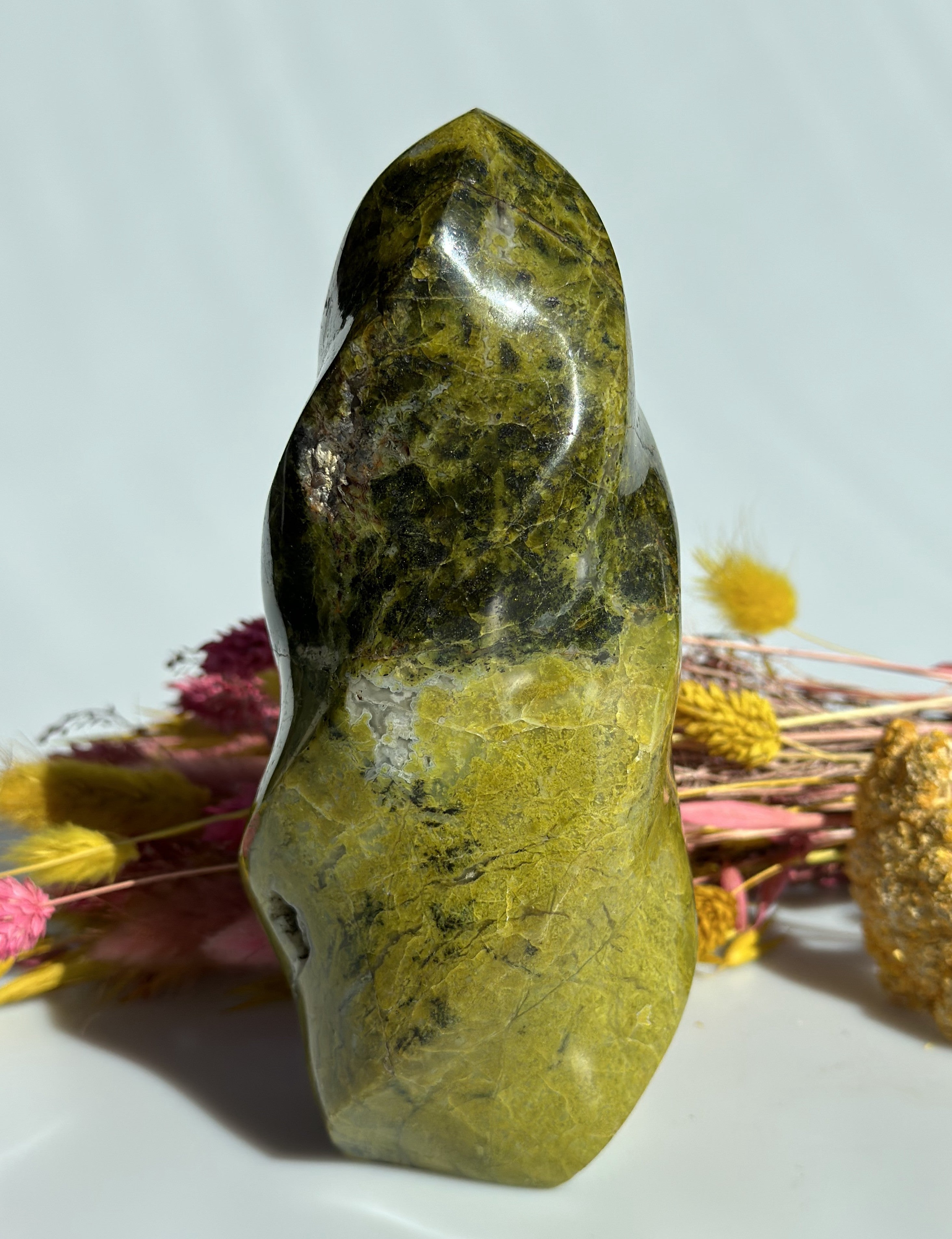 Grøn opal flamme 17 cm 1