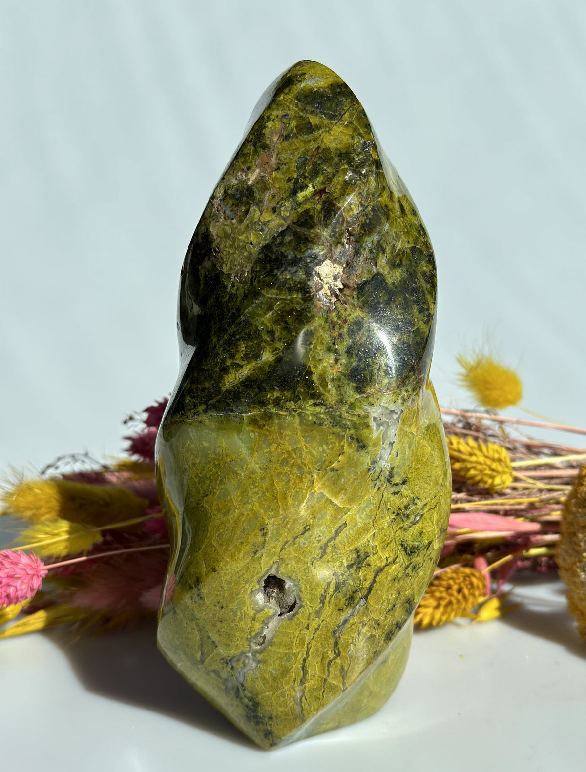 Grøn opal flamme 17 cm 3