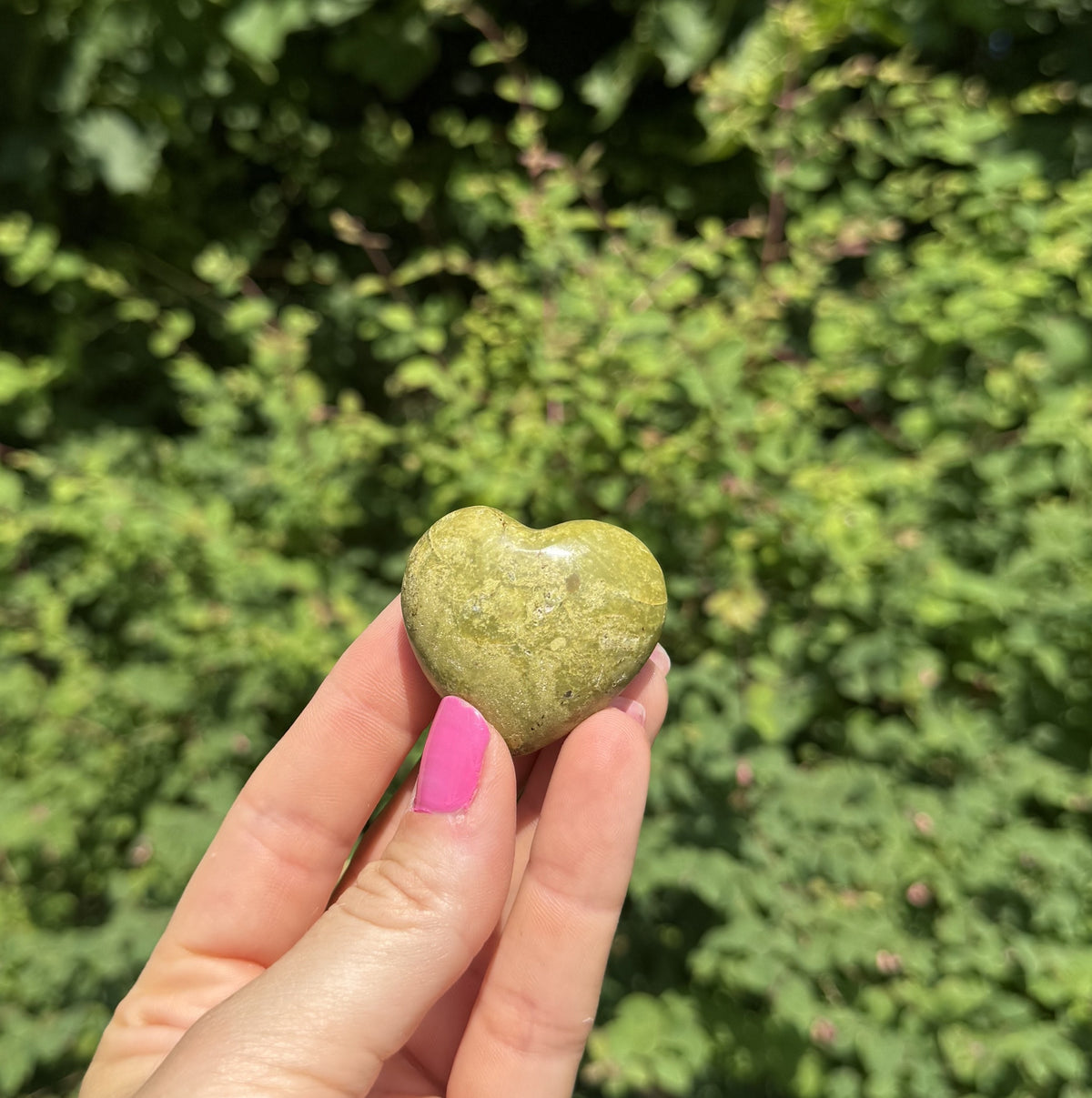 Grøn opal hjerte 3 - 4 2