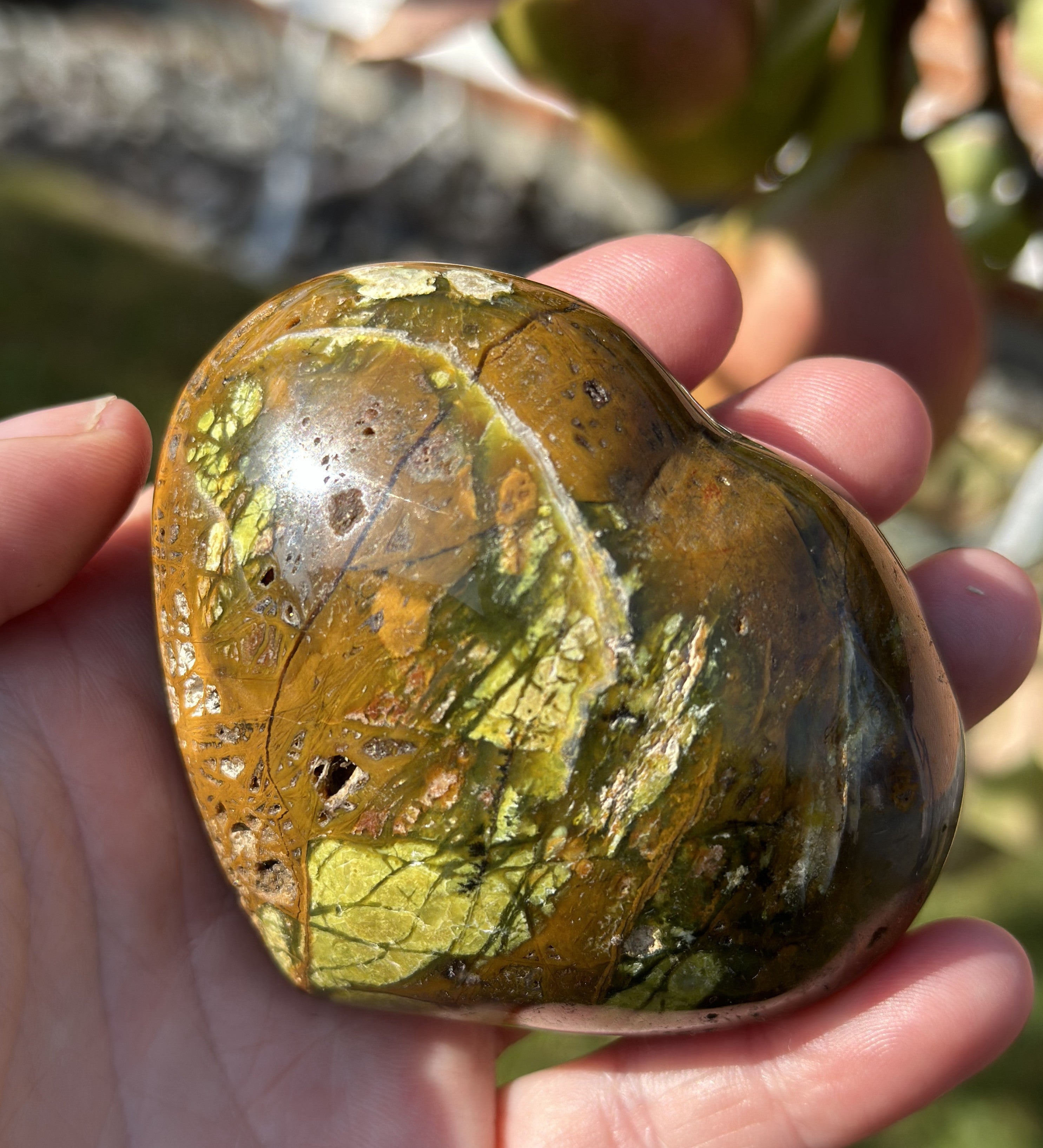Grøn opal hjerte 5 - 6 cm 3