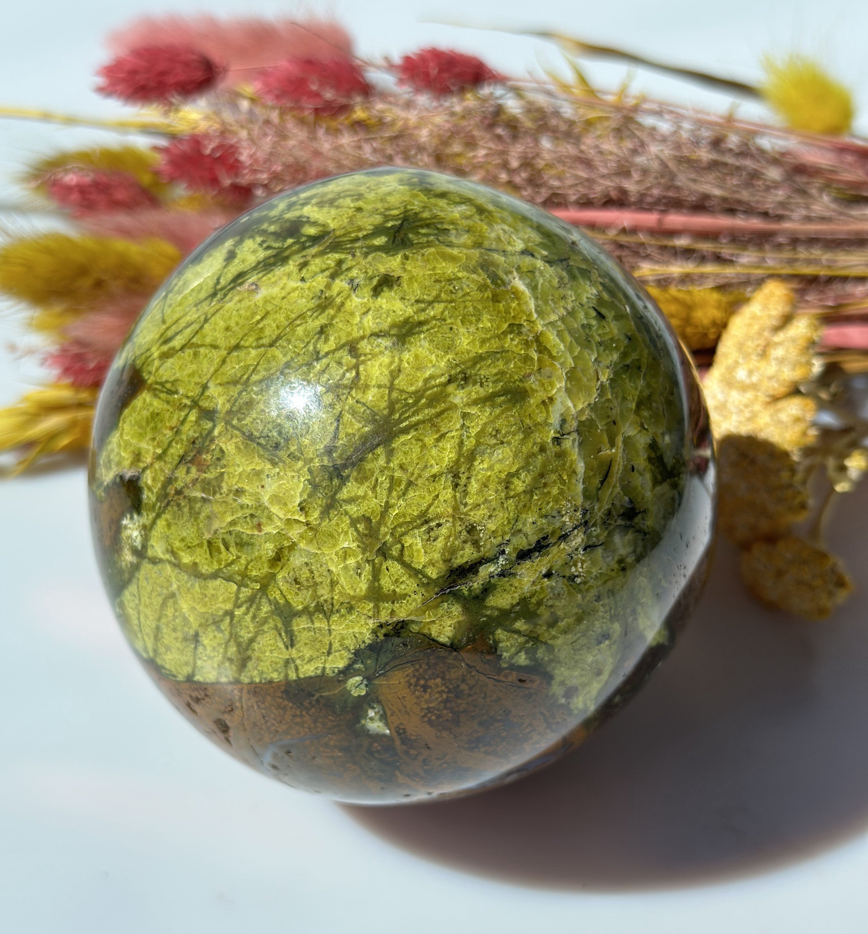 Grøn opal kugle 10 - 11 cm 1