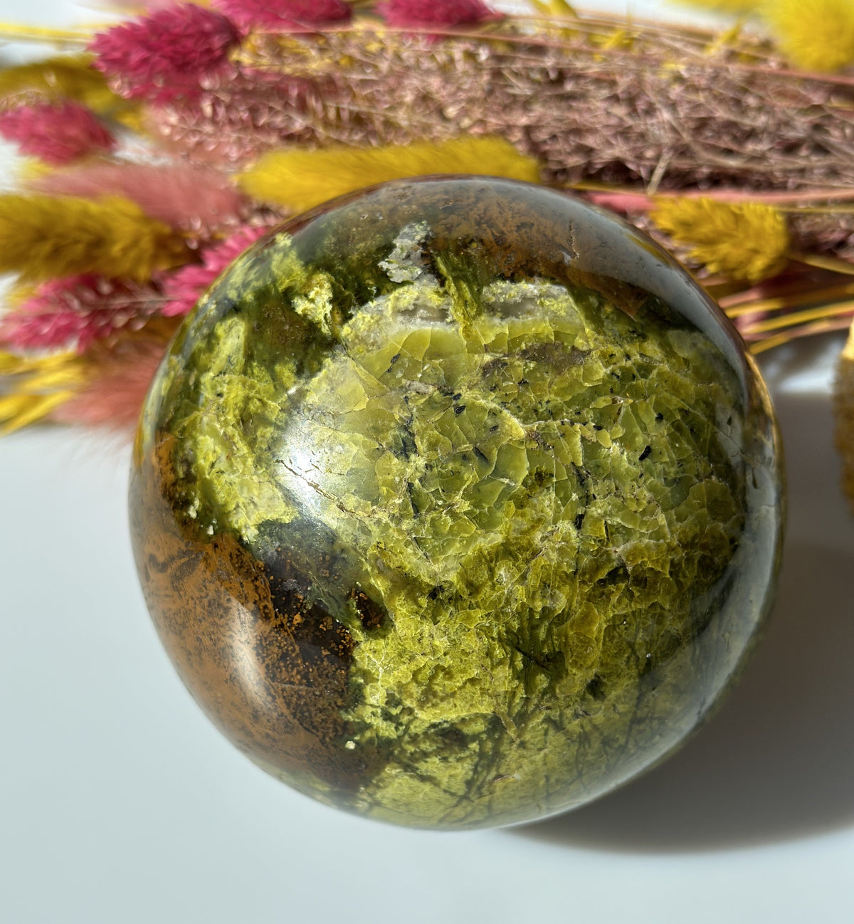 Grøn opal kugle 10 - 11 cm 2